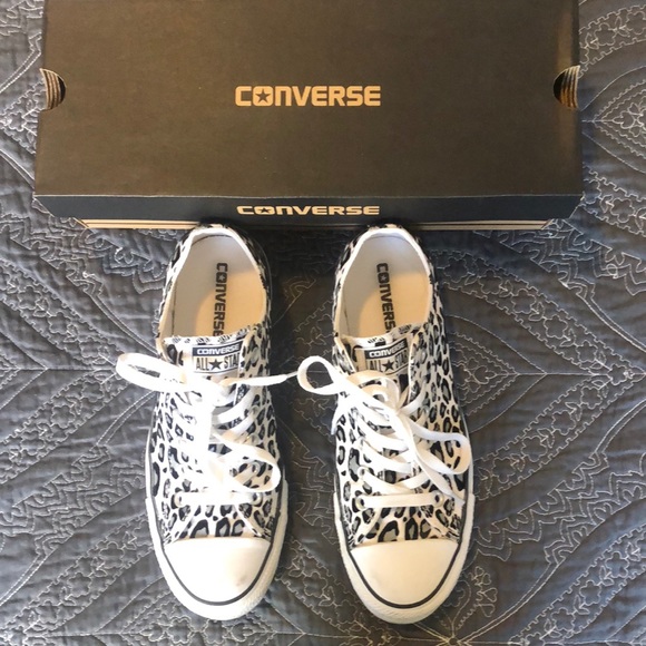 Converse Shoes - Converse Leopard Print Low Rise Sneakers